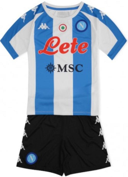 Kit infantil oficial Kappa Napoli 2020 2021 III jogador